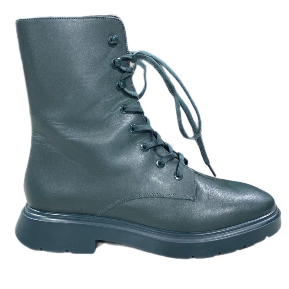 Stuart Weitzman Mckenzee Combat Boots 6.5 Green Lace Up